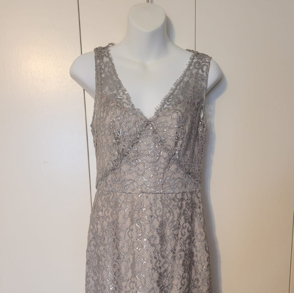Metallic silver lace BCBG Max Azria size 6